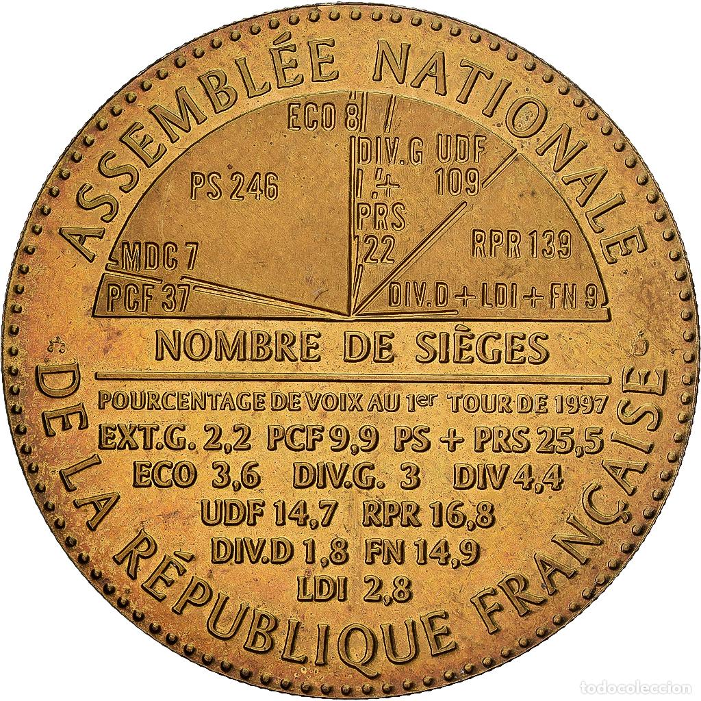 Medallas hist&oacute;ricas: [#1214037] Francia, medalla, Elections L&eacute;gislatives, 1997, Bronce dorado, SC