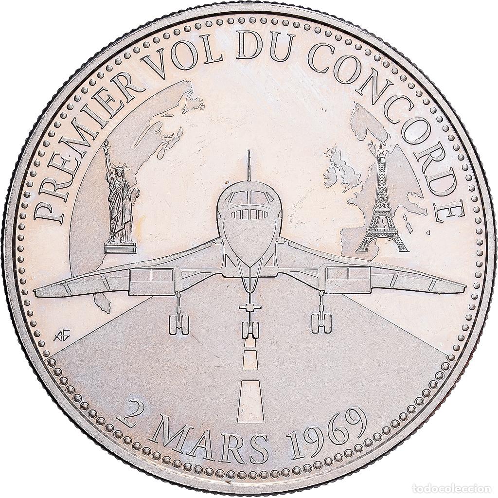 Medallas hist&oacute;ricas: [#1214235] Francia, medalla, Les &eacute;v&eacute;nements forts de votre vie, Premier vol du Concorde