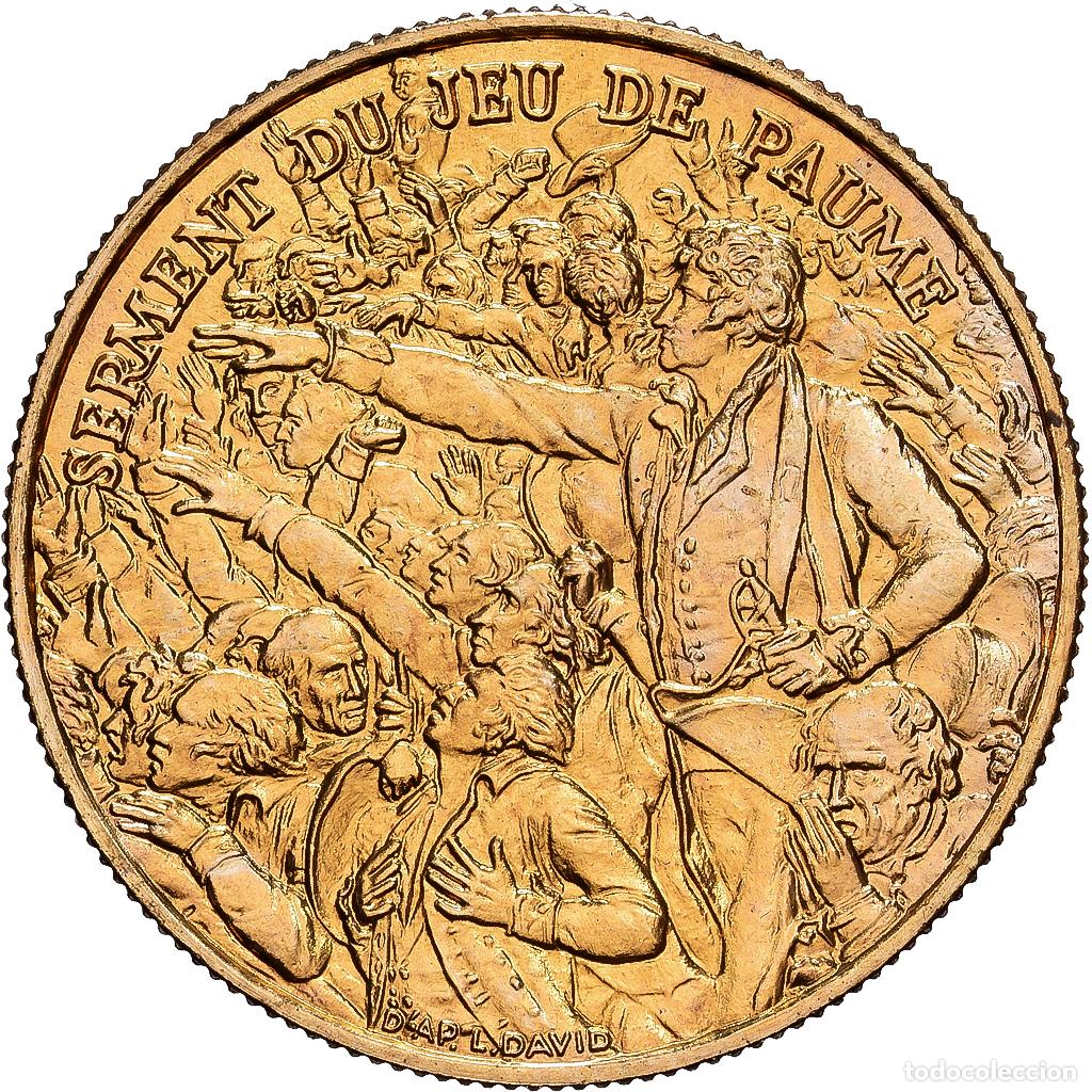 Medallas hist&oacute;ricas: [#1214243] Francia, medalla, R&eacute;volution Fran&ccedil;aise, Serment du Jeu de Paume, 1989, Bronce
