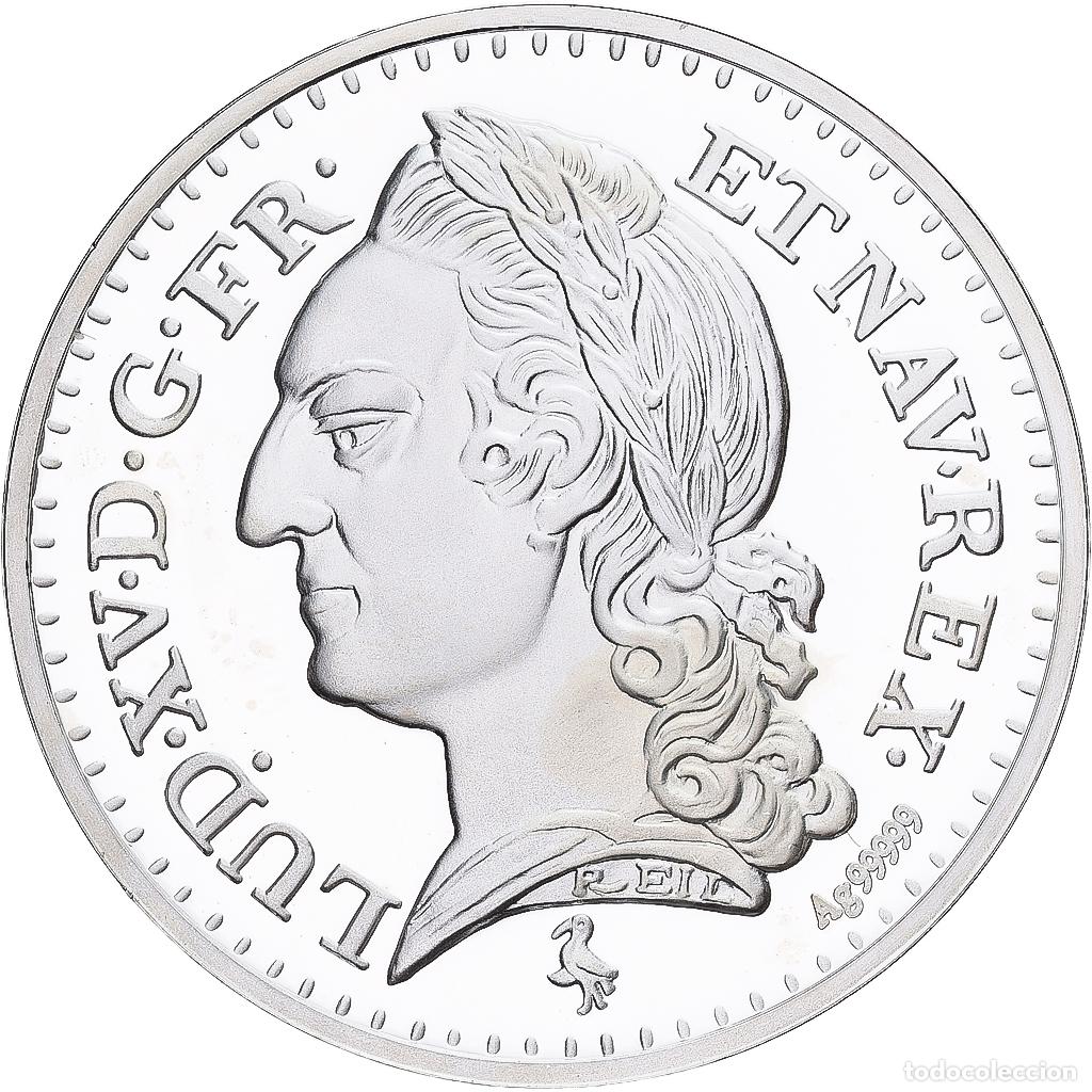 Medallas hist&oacute;ricas: [#1214031] Francia, medalla, Reproduction, Ecu &agrave; la Vieille t&ecirc;te, Louis XV, Plata, FDC
