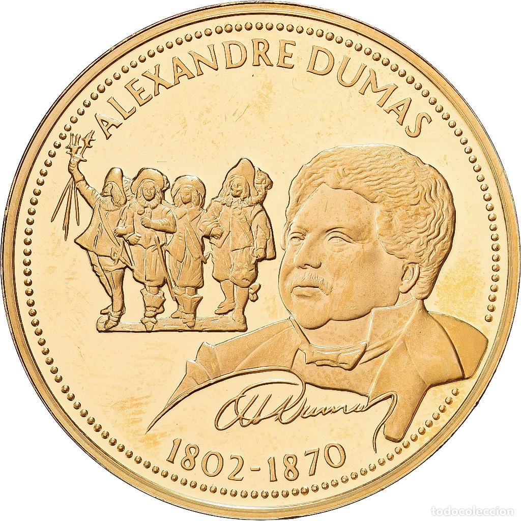 Medallas hist&oacute;ricas: [#1214300] Francia, medalla, Alexandre Dumas, Cobre - n&iacute;quel dorado, SC