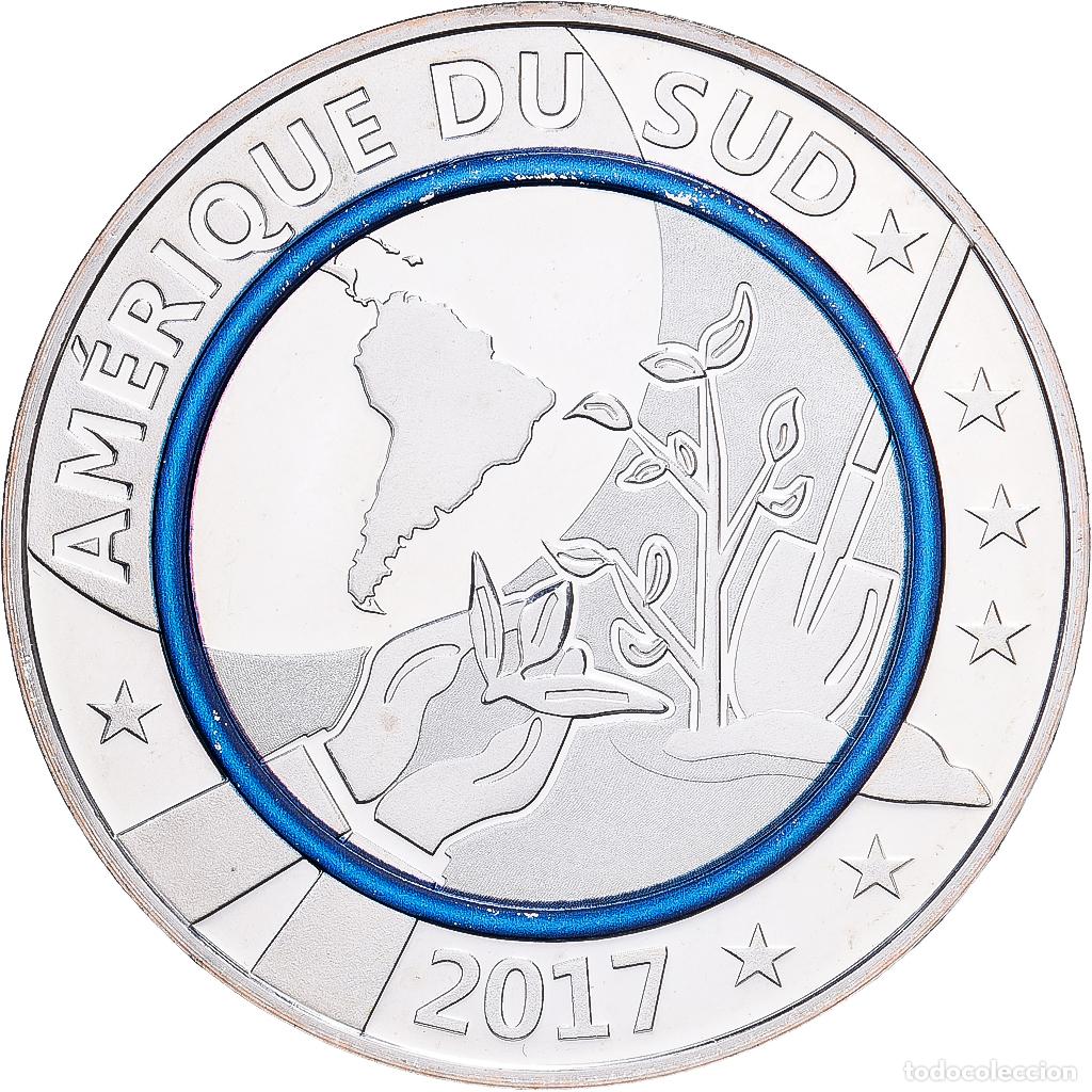 Medallas hist&oacute;ricas: [#1214291] Francia, medalla, Plan&egrave;te Bleue - Am&eacute;rique du Sud, 2017, Plata, FDC