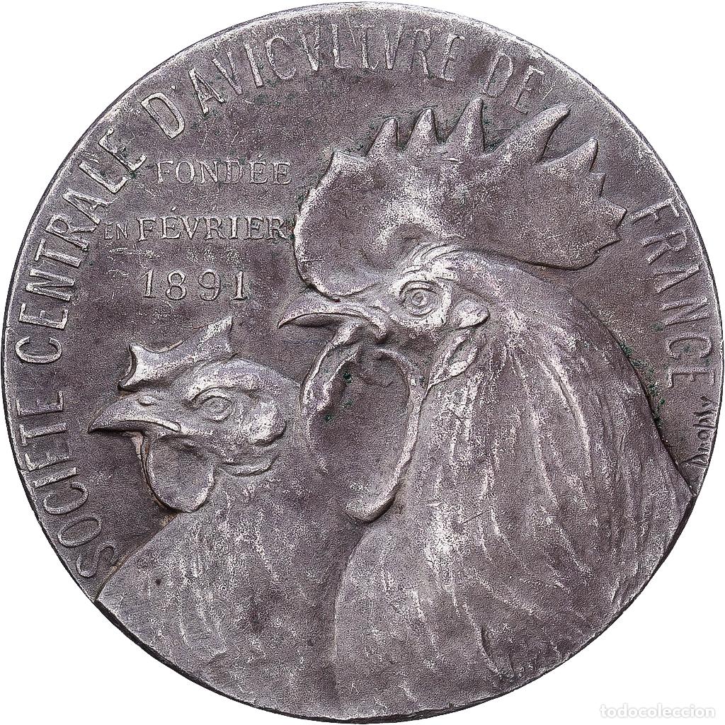 Medallas hist&oacute;ricas: [#1214329] Francia, medalla, Soci&eacute;t&eacute; Centrale d'Aviculture de France, Bronce plateado