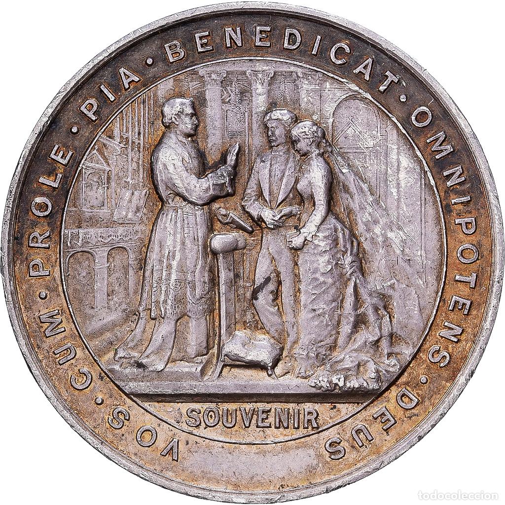 Medallas hist&oacute;ricas: [#1214333] Francia, medalla, Noces, Souvenir de Mariage, 1887, Plata, MBC+