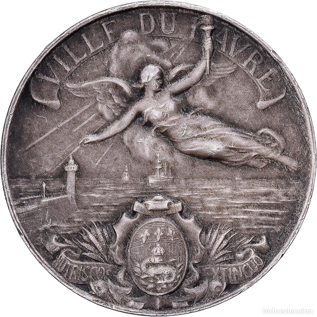 Medallas hist&oacute;ricas: [#1214331] Francia, medalla, Ville du Havre, Plata, Hippolyte Lef&egrave;bvre, MBC
