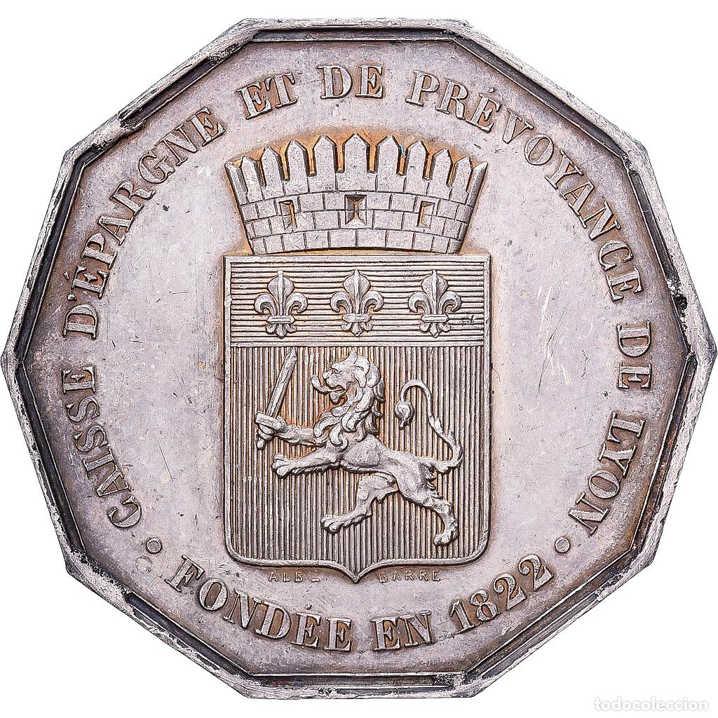 Medallas hist&oacute;ricas: [#1214335] Francia, zeton, Caisse d'Epargne et de Pr&eacute;voyance de Lyon, n.d., Plata, Barre