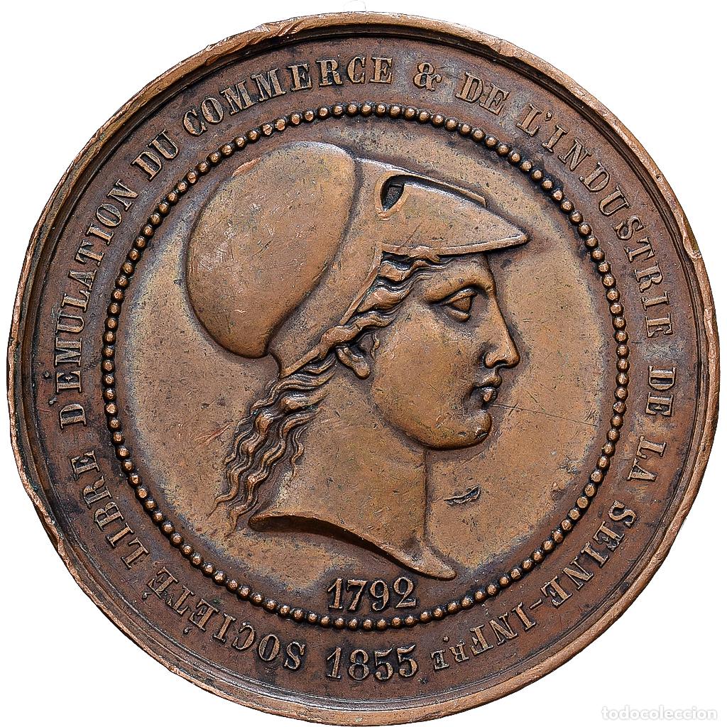 Medallas hist&oacute;ricas: [#1214354] Francia, zeton, Soci&eacute;t&eacute; d'Emulation du Commerce, Seine Inf&eacute;rieure, 1855