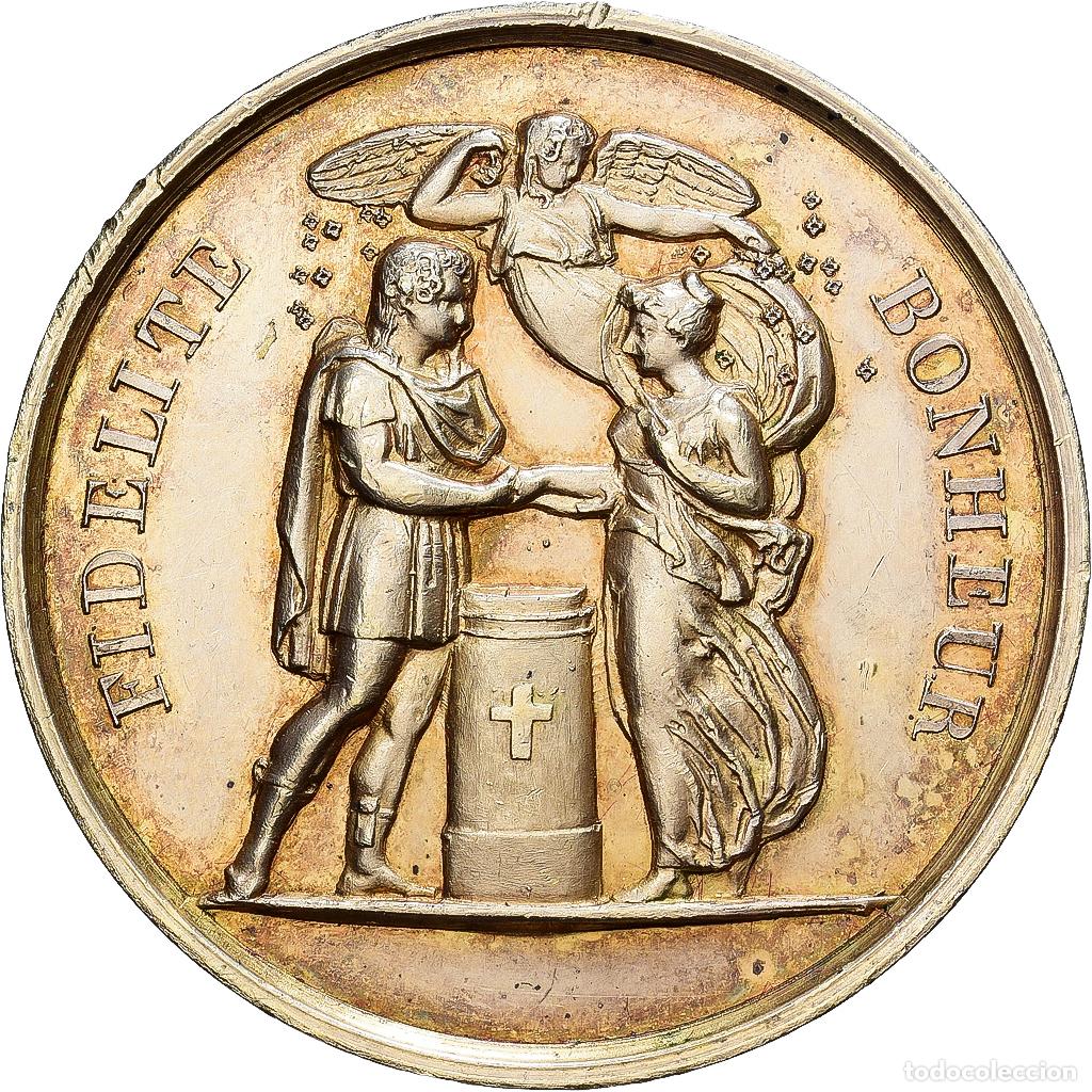 Medallas hist&oacute;ricas: [#1214355] Francia, medalla, Mariage, Fid&eacute;lit&eacute; Bonheur, 1845, Oro vermeil, EBC