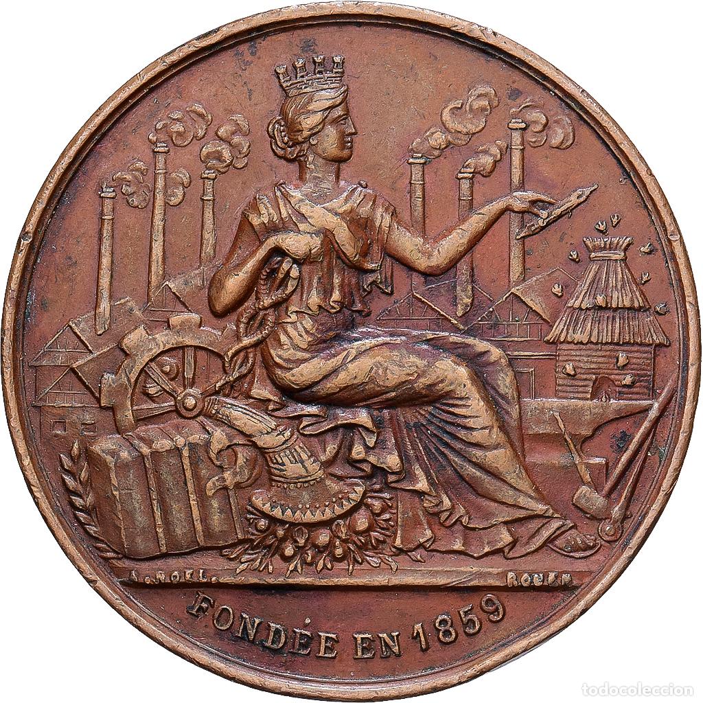 Medallas hist&oacute;ricas: [#1214363] Francia, zeton, Industrie du Textile, Rouen, 1898, Cobre, No&euml;l, MBC+
