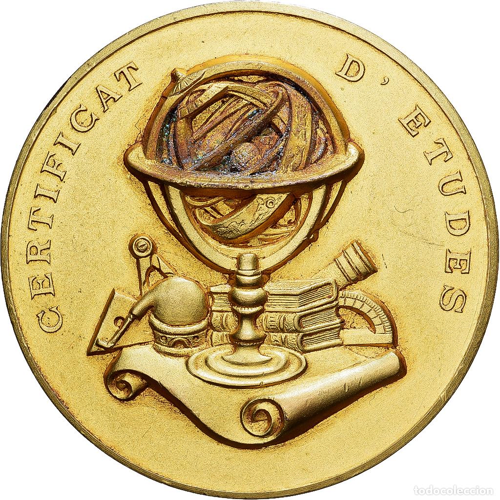 Medallas hist&oacute;ricas: [#1214369] Francia, medalla, Certificat d'&Eacute;tudes, Bronce dorado, MBC+