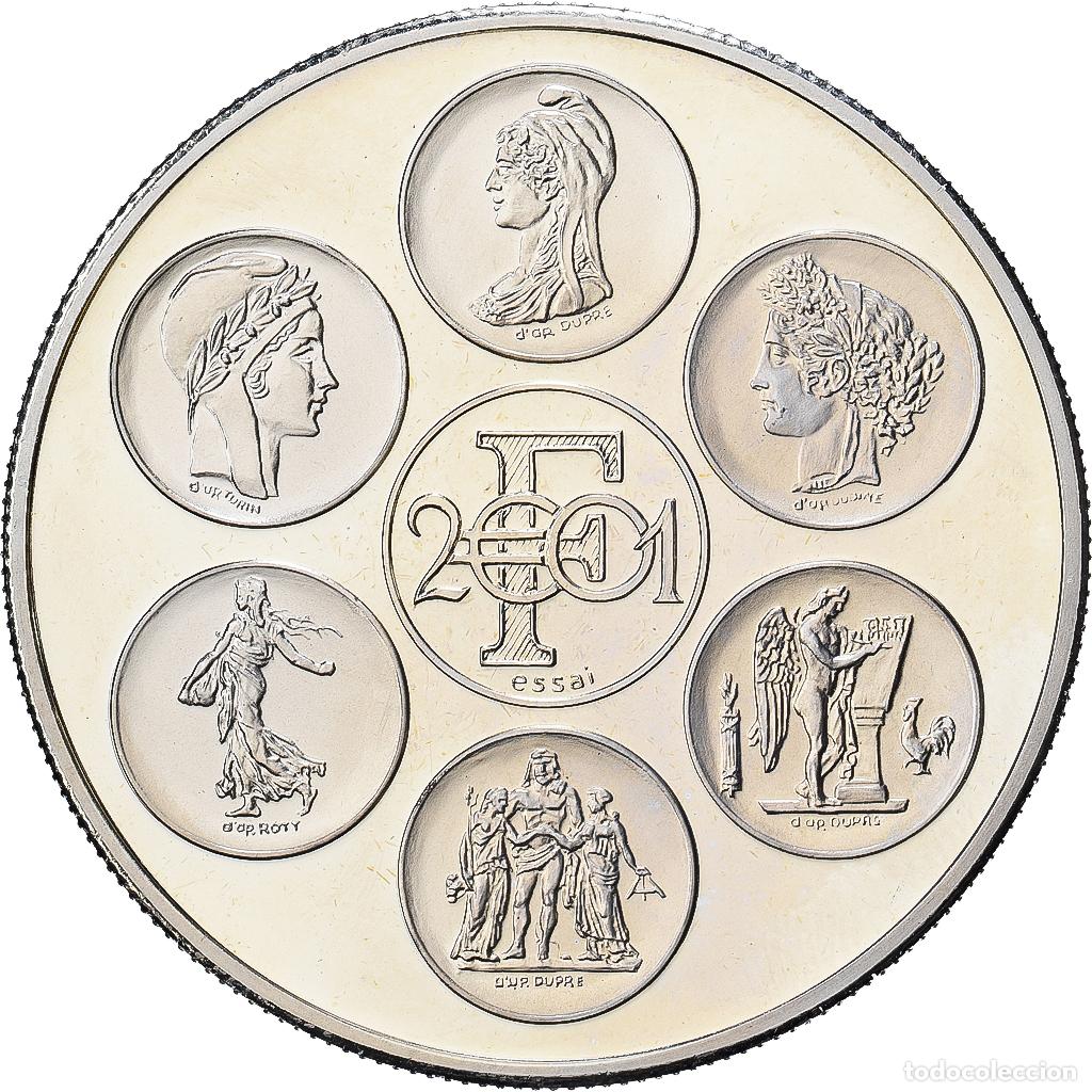 Medallas hist&oacute;ricas: [#1214407] Francia, medalla, Coq, Fin du Cours L&eacute;gal du Franc, 2001, N&iacute;quel, SC