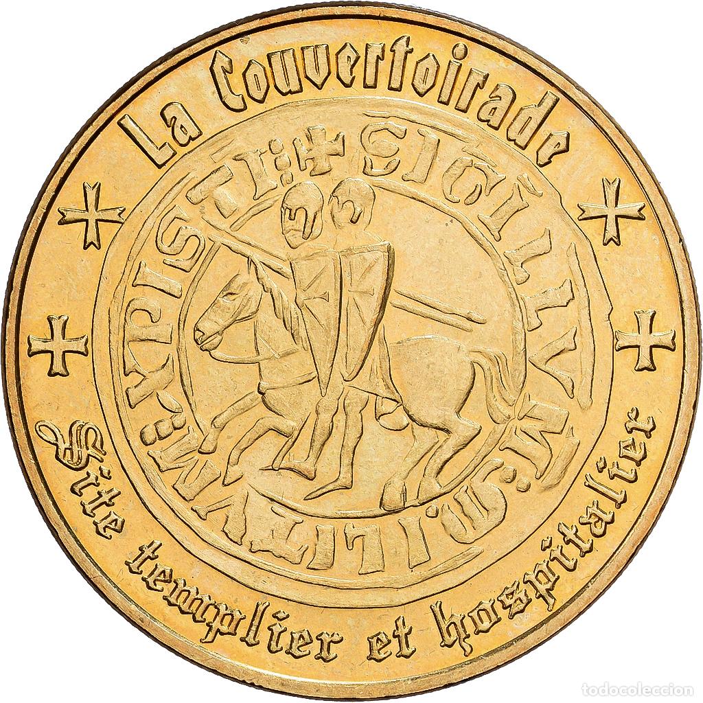 Medallas hist&oacute;ricas: [#1214422] Francia, zeton, 12/ La Couvertoirade - Site templier, 2014, Aluminio y