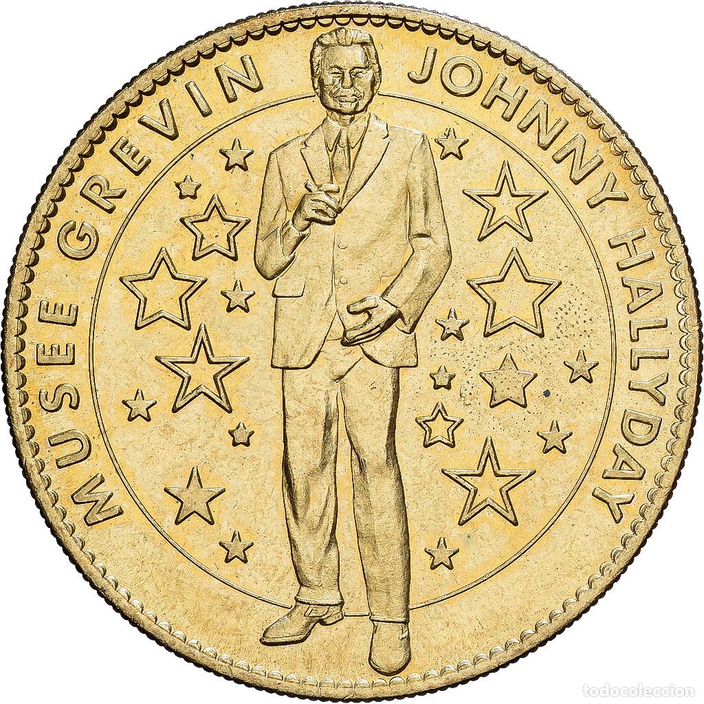 Medallas hist&oacute;ricas: [#1214439] Francia, zeton, Johnny Hallyday, Aluminio y cupron&iacute;quel, SC