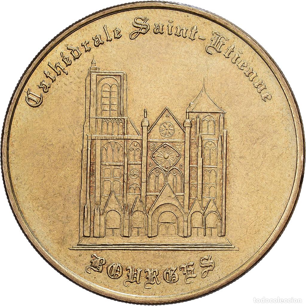 Medallas hist&oacute;ricas: [#1214437] Francia, zeton, 18/ Cath&eacute;drale Saint-Etienne - Bourges, 2002, Aluminio y