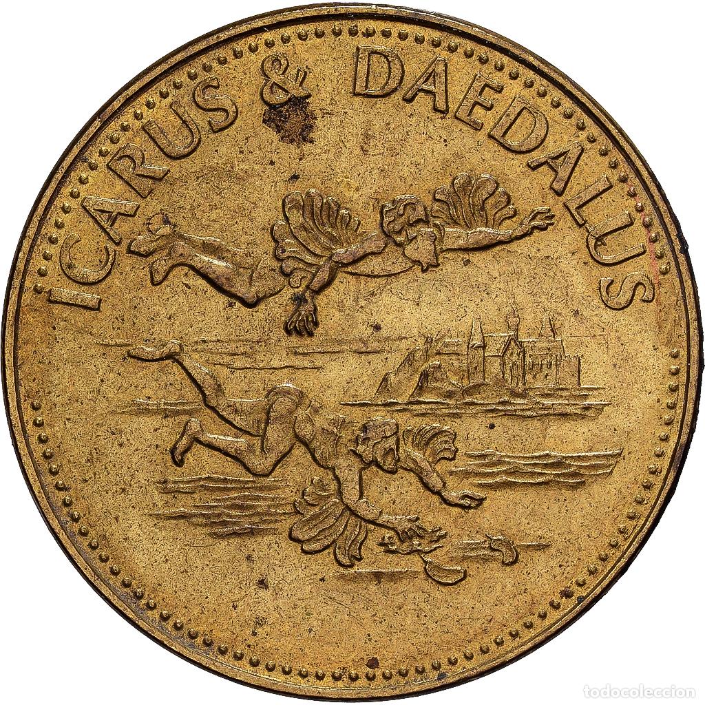 Medallas hist&oacute;ricas: [#1214482] Francia, zeton, Collection Shell, Icarus et Daedalus, Bronce - aluminio, MBC+
