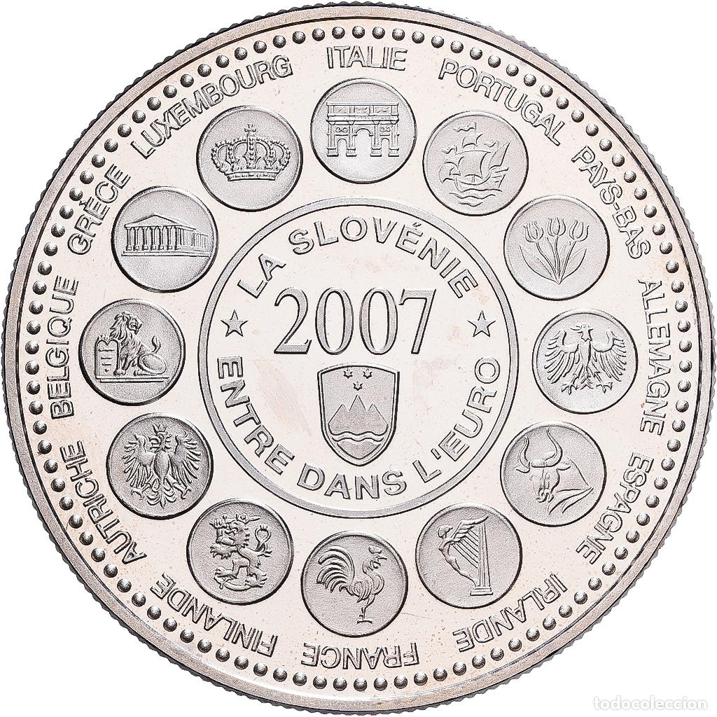 Medallas hist&oacute;ricas: [#1214457] Francia, medalla, L'Europe des XXVII, La Slov&eacute;nie entre dans l'Euro, 2007
