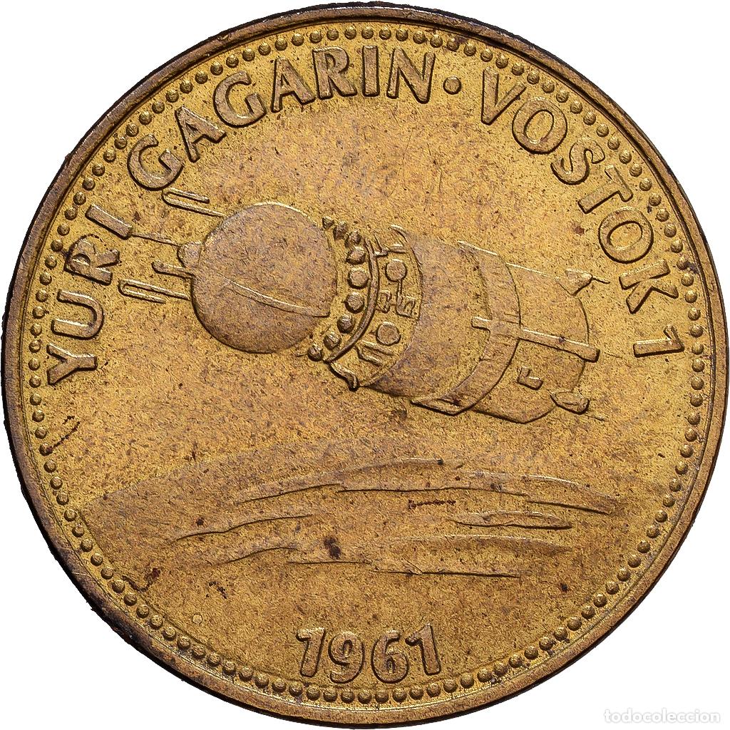 Medallas hist&oacute;ricas: [#1214485] Francia, zeton, Collection Shell, Yuri Gagarin, Vostok 1, Bronce - aluminio