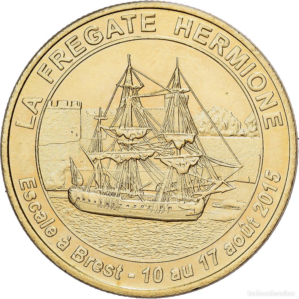 Medallas hist&oacute;ricas: [#1214468] Francia, zeton, La Fr&eacute;gate Hermione, Brest, 2015, Aluminio y cupron&iacute;quel, SC