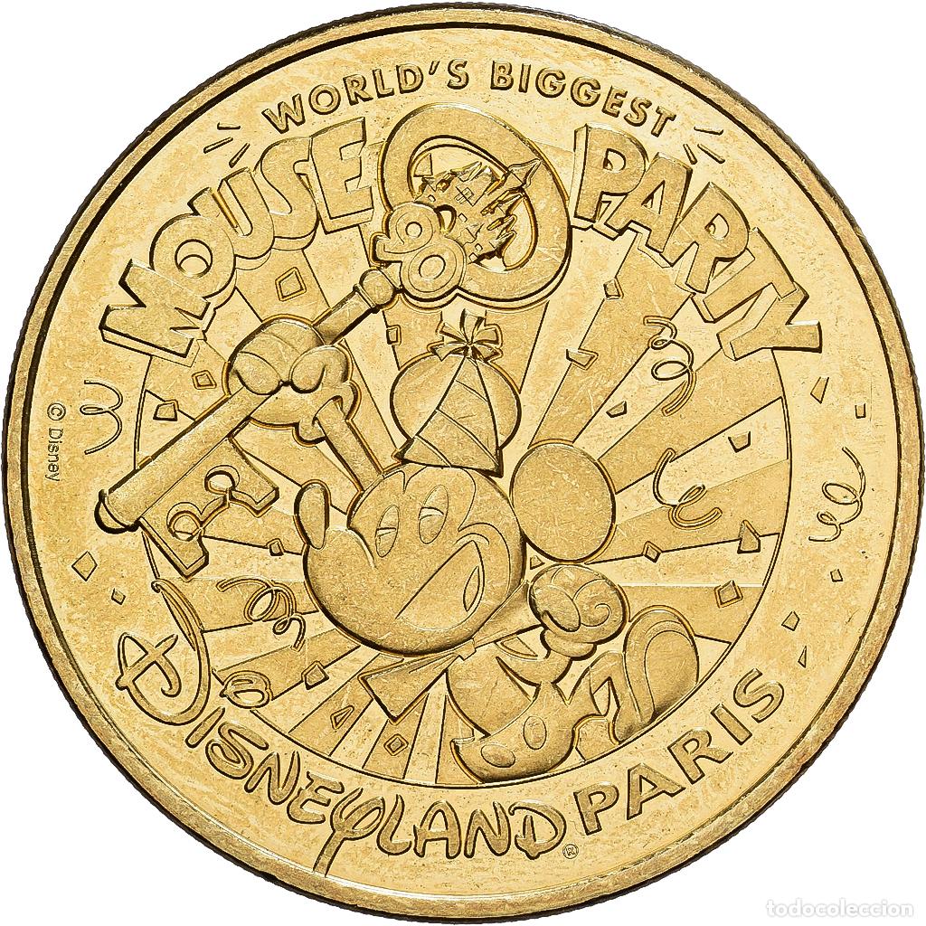 Medallas hist&oacute;ricas: [#1214504] Francia, zeton, Disneyland Paris, Mickey Mousse Party, 2018, Aluminio y