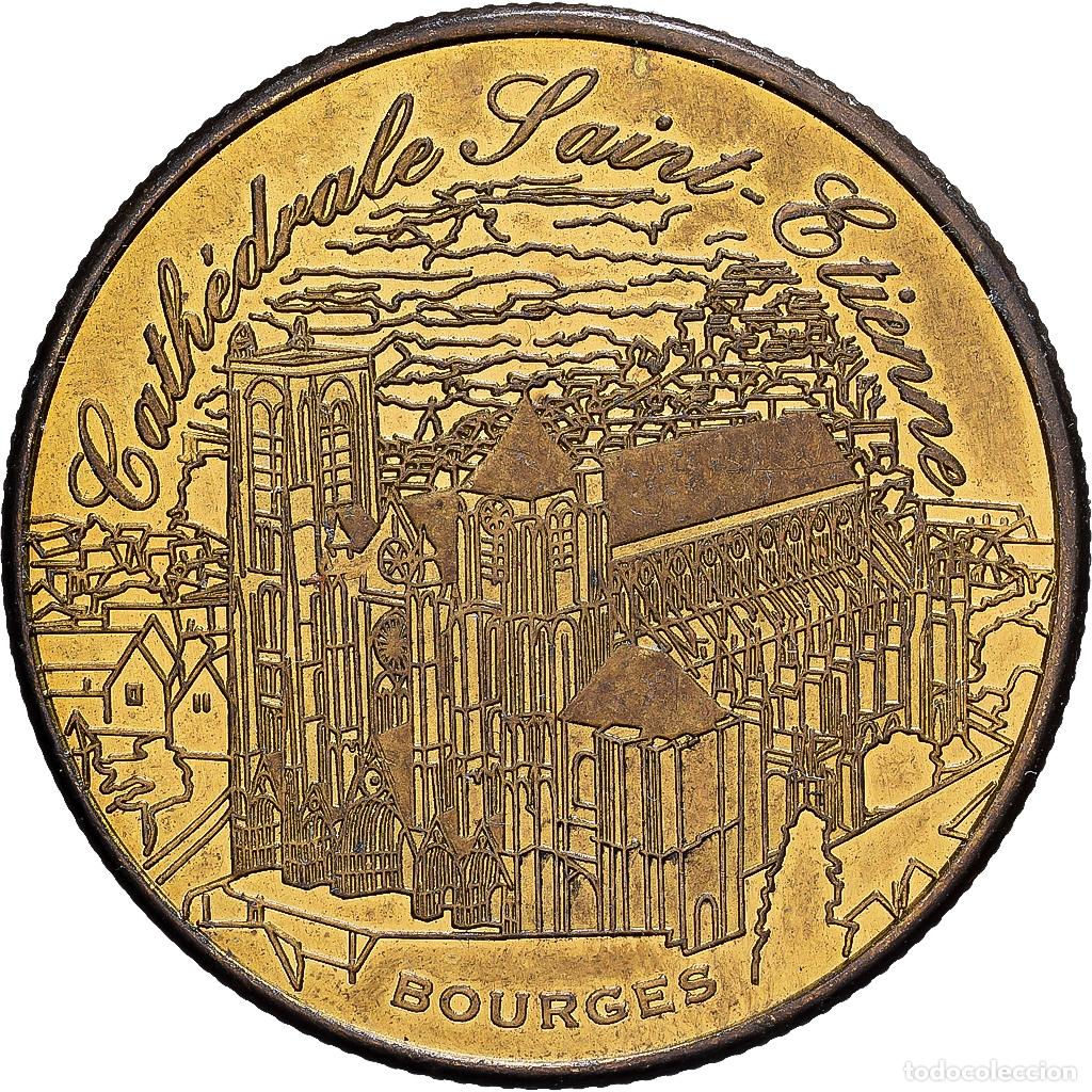 Medallas hist&oacute;ricas: [#1214530] Francia, zeton, 18/ Cath&eacute;drale Saint-Etienne - Bourges, Aluminio y