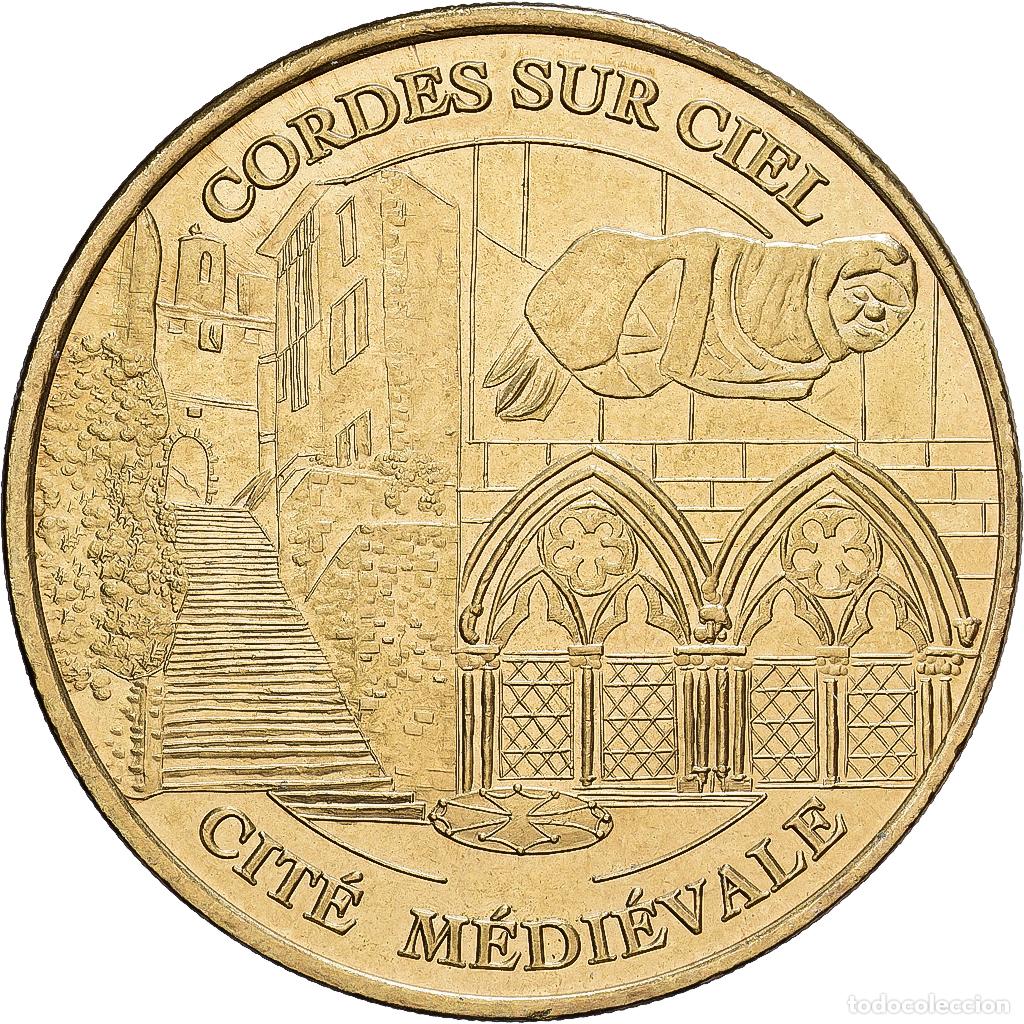 Medallas hist&oacute;ricas: [#1214513] Francia, zeton, Cordes-sur-Ciel - Cit&eacute; m&eacute;di&eacute;viale, 2005, Aluminio y