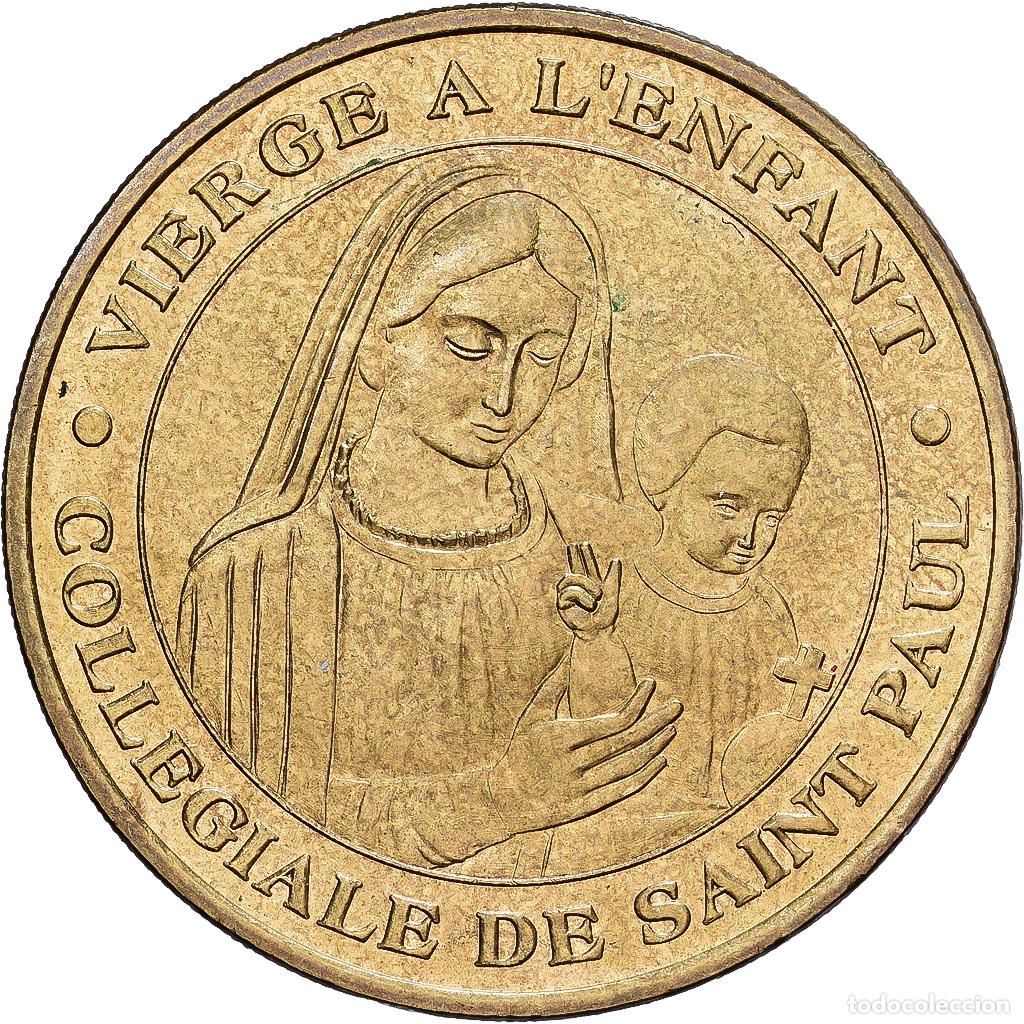 Medallas hist&oacute;ricas: [#1214516] Francia, zeton, 06/ Vierge &agrave; l'enfant - Saint-Paul de Vence, 2003, Aluminio y