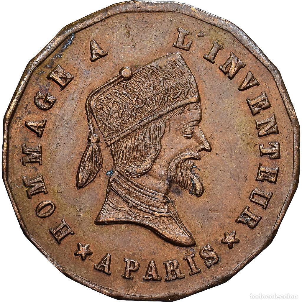Medallas hist&oacute;ricas: [#1214548] Francia, zeton, Crayons Mengin, Faubourg du Temple, Cobre, MBC+