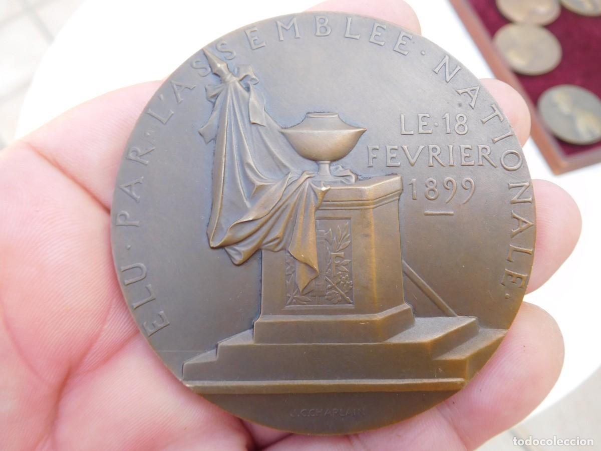 Medallas hist&oacute;ricas: Medalla antigua de bronce Emile Loubet president de la republique francaise. J.C. Chaplain 1899