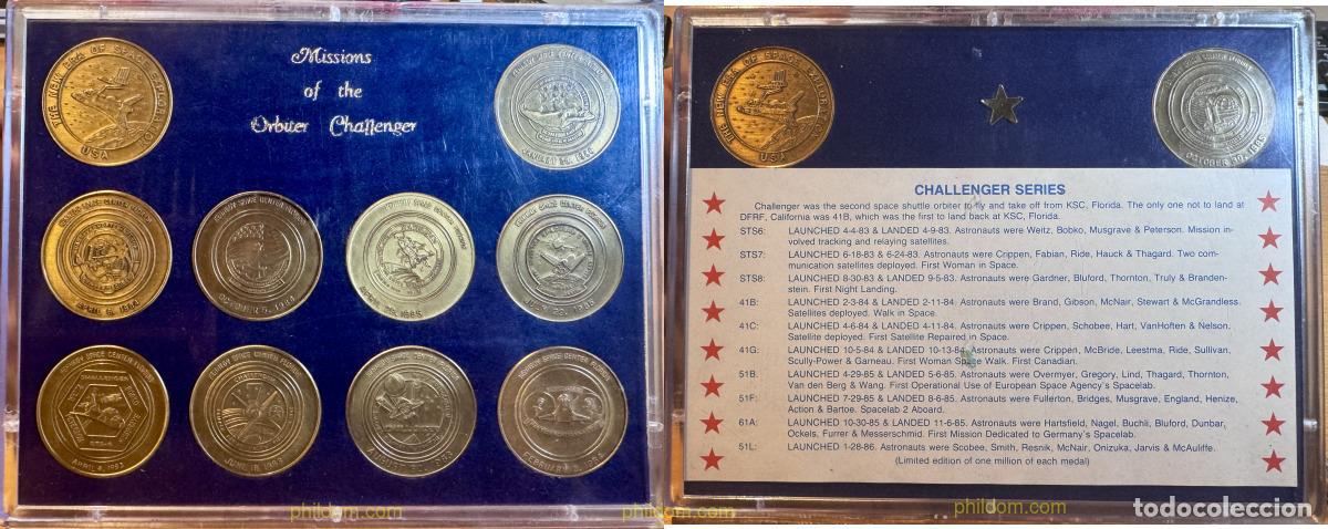 Medallas hist&oacute;ricas: MEDALLAS DEL TRANSBORDADOR ESPACIAL CHALLENGE. Edicion Limitada MISSIONS OF THE ORBITER CHALLENGER