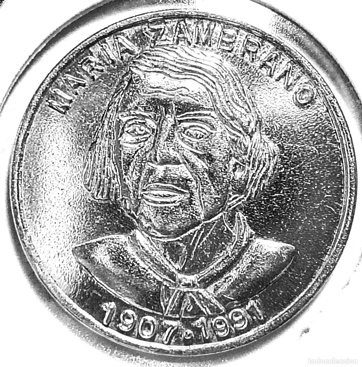 Medallas hist&oacute;ricas: ESPA&Ntilde;A - MEDALLA MALAGA 1995 - MARIA ZAMBRANO - A - 3,80 GR. PLATA 0,925 - DIAMETRO 22 mm - MB