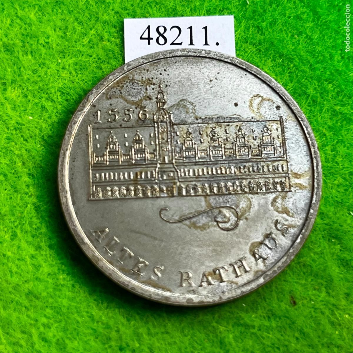 Medallas hist&oacute;ricas: Medalla Alemania comunista, Altes Rathaus, Antiguo Ayuntamiento de Leipzig, 1556, DDR, RDA