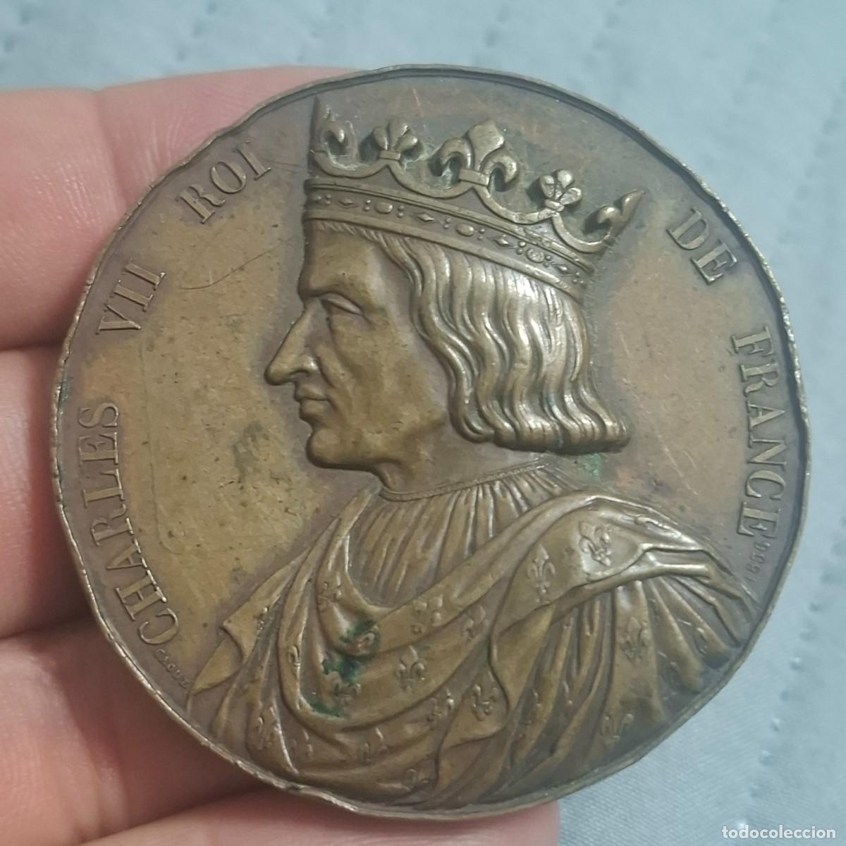 Medallas hist&oacute;ricas: medalla de bronce Carlos VII de Francia.grabada por Armand Auguste Caqu&eacute;.1835 .ver descripci&oacute;n