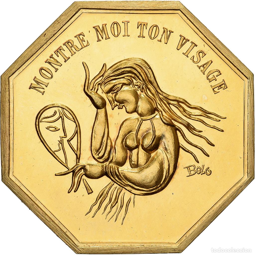 Medallas hist&oacute;ricas: [#398425] Francia, zeton, Amour et Mariage, Voeux, Bronce dorado, Belo, SC
