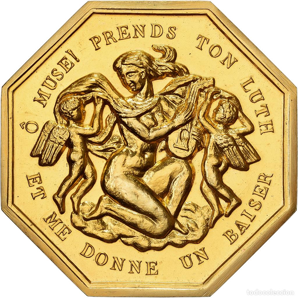 Medallas hist&oacute;ricas: [#398447] Francia, zeton, Amour et Mariage, Voeux, Bronce dorado, SC