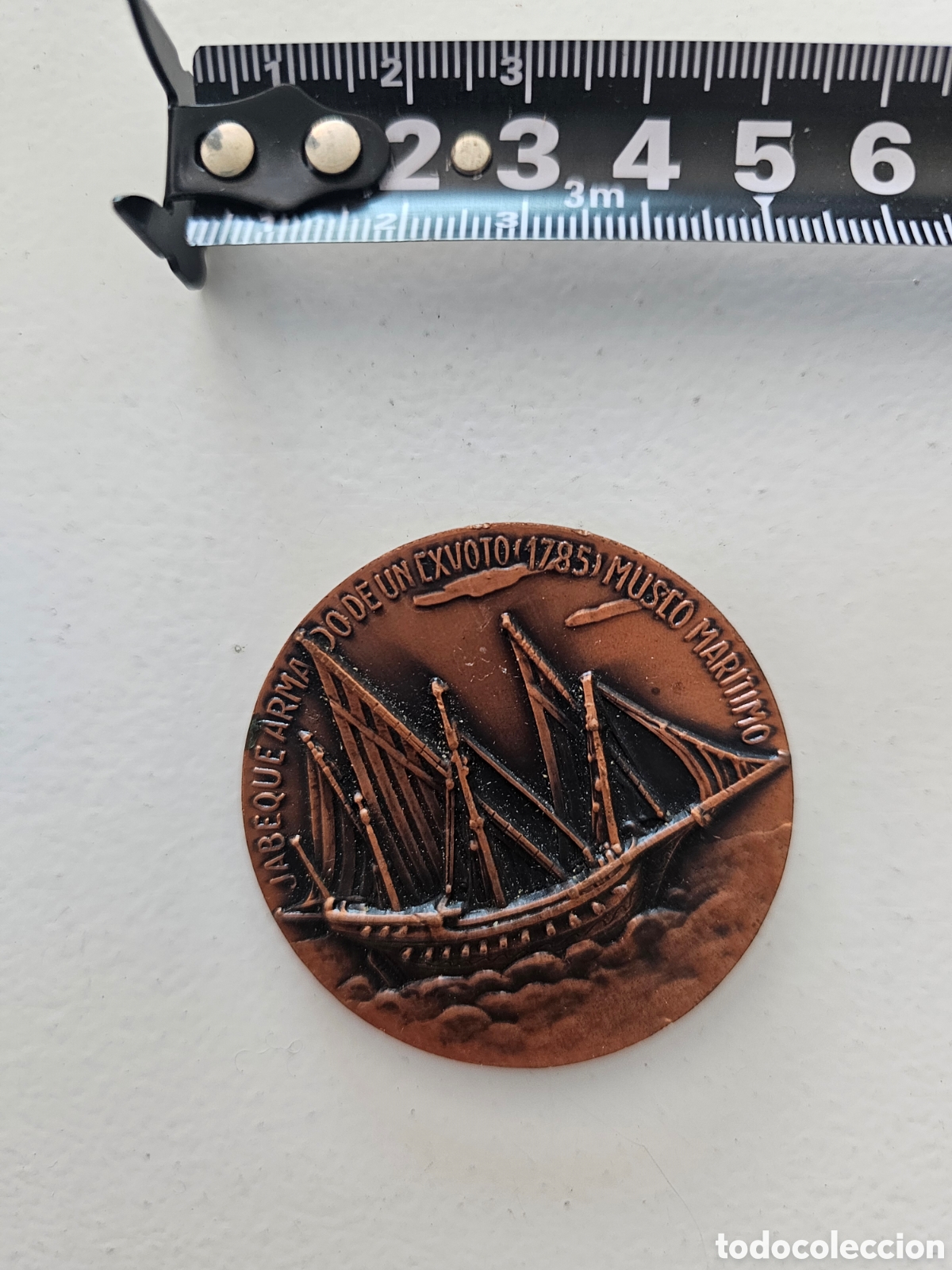 Medallas hist&oacute;ricas: Medalla de cobre del Sal&oacute;n N&aacute;utico 1973 Jabeque Armado exvoto 1785 Vallmitjana