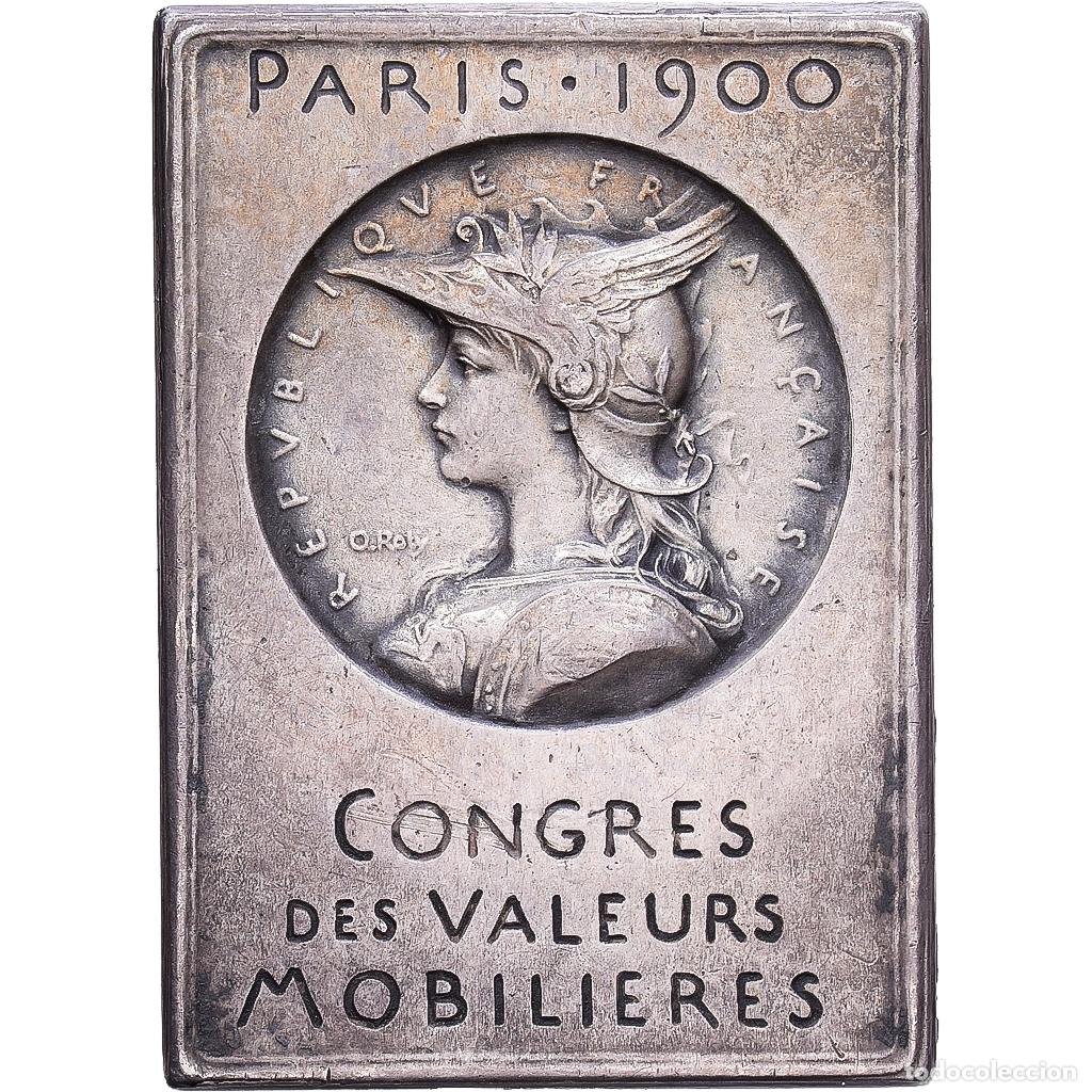Medallas hist&oacute;ricas: [#1215165] Francia, medalla, Congr&egrave;s des valeurs mobili&egrave;res, 1900, Plata, O.Roty, MBC