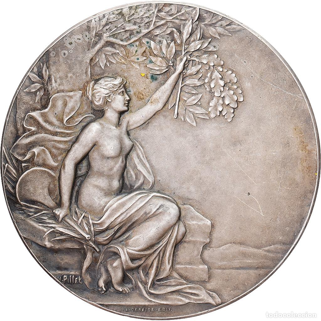 Medallas hist&oacute;ricas: [#1214941] Francia, medalla, Exposition Internationale de Cherbourg, 1905, Bronce plateado