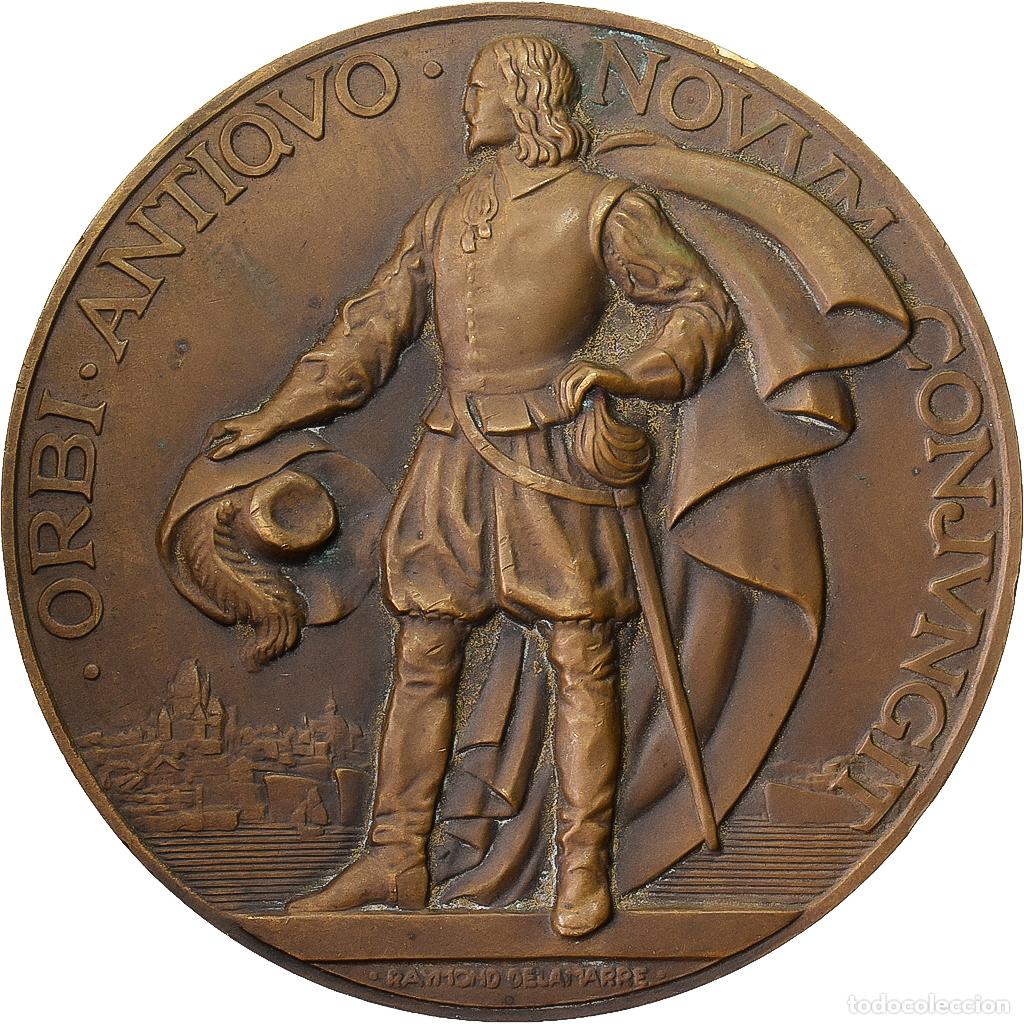 Medallas hist&oacute;ricas: [#1214918] Francia, medalla, Compagnie G&eacute;n&eacute;rale Transatlantique, Champlain, 1932, Bronce