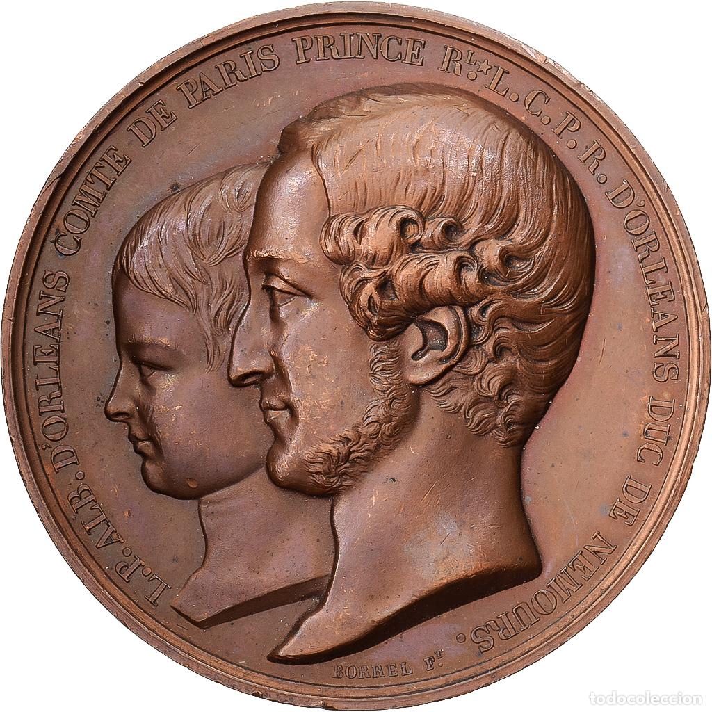 Medallas hist&oacute;ricas: [#1214977] Francia, medalla, R&eacute;gence du Duc de Nemours, 1842, Cuivre, Borrel, EBC
