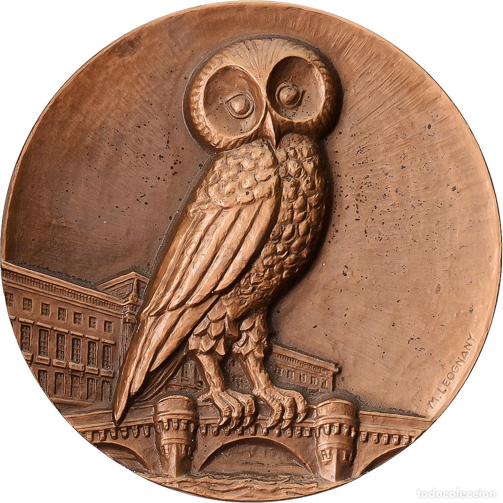 Medallas hist&oacute;ricas: [#1215003] Francia, medalla, Monnaie de Paris, 1977, Bronce, Leognany, Chouette, EBC