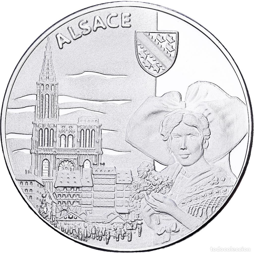 Medallas hist&oacute;ricas: [#1215139] Francia, medalla, Les R&eacute;gions de France, Alsace, Plata, FDC