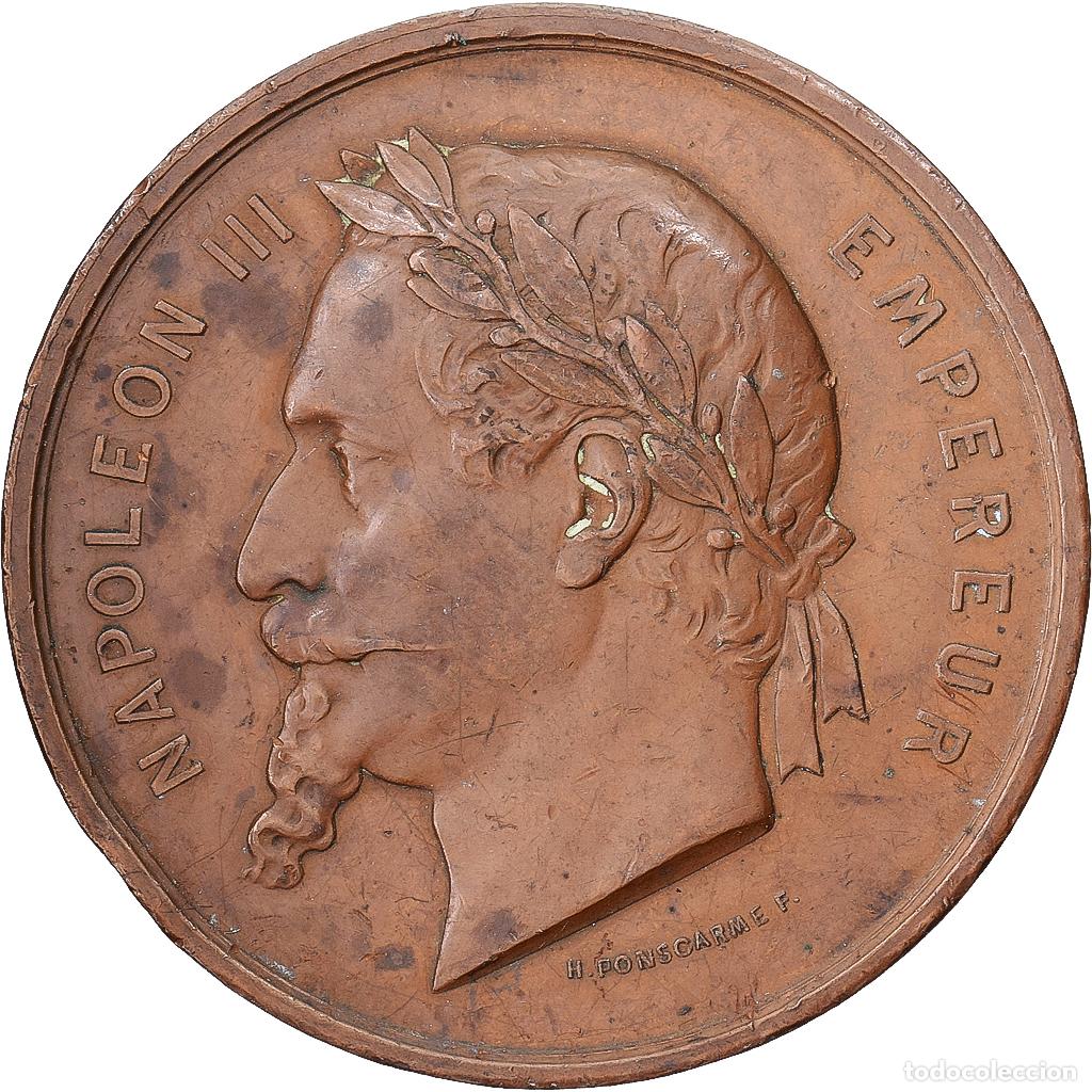 Medallas hist&oacute;ricas: [#1214971] Francia, medalla, Napol&eacute;on III, Exposition universelle de Paris, Cobre