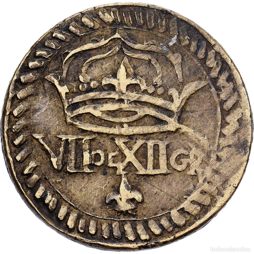 Medallas hist&oacute;ricas: [#1214663] Francia, Poids mon&eacute;taire, 1/4 &Eacute;cu, 16th-17th Centuries, Lat&oacute;n, Contremarque