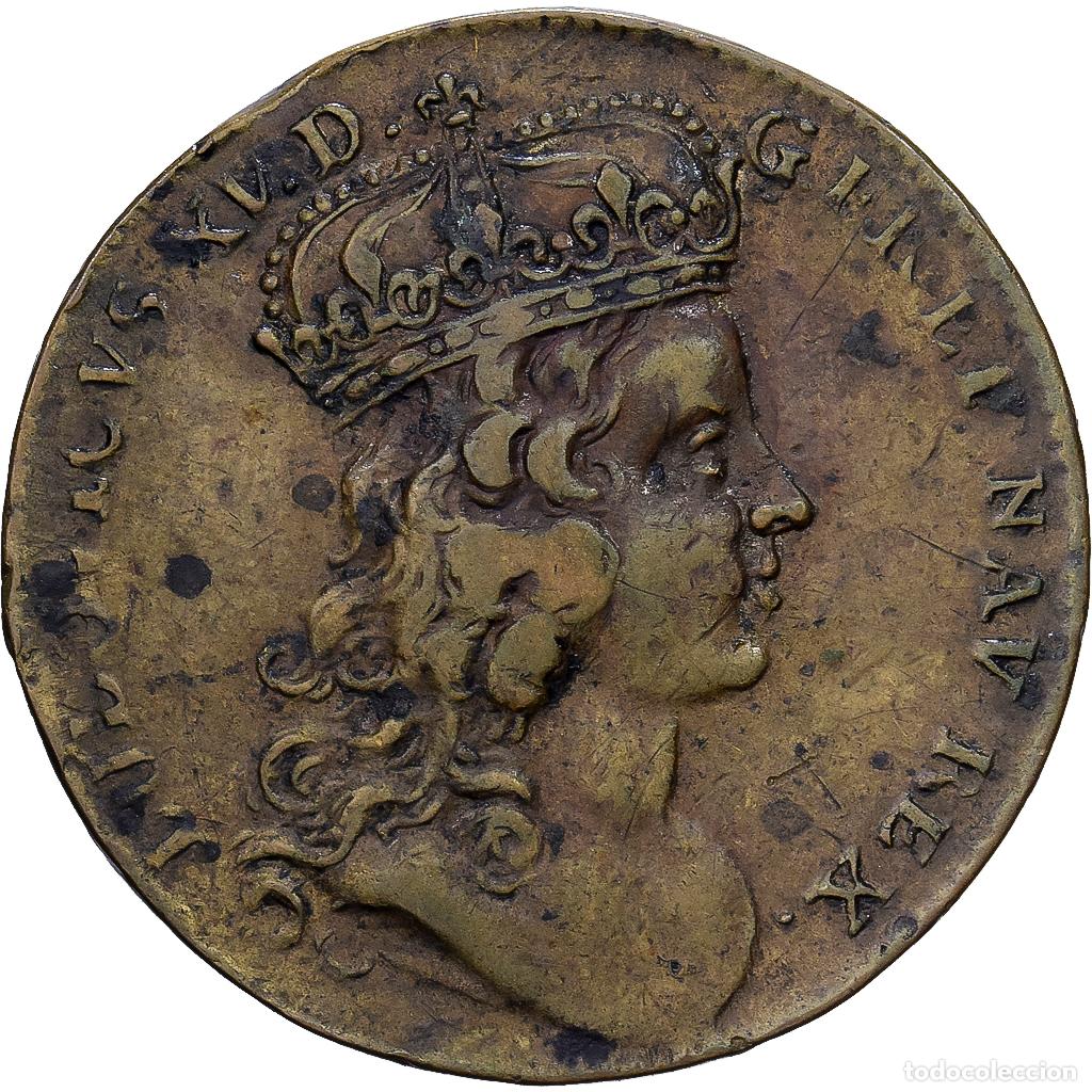 Medallas hist&oacute;ricas: [#1214630] Francia, zeton, Louis XV, Sacre de Reims, 1722, Lat&oacute;n, BC+, Feuardent:7899
