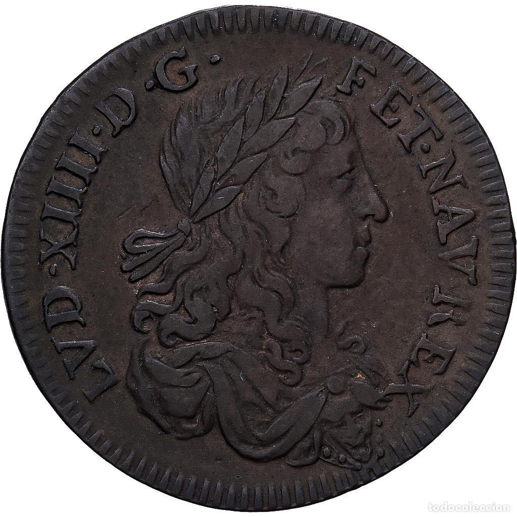 Medallas hist&oacute;ricas: [#1214637] Francia, zeton, Louis XIV, Les Coeurs Fid&egrave;les, Cobre, MBC, Feuardent:12900