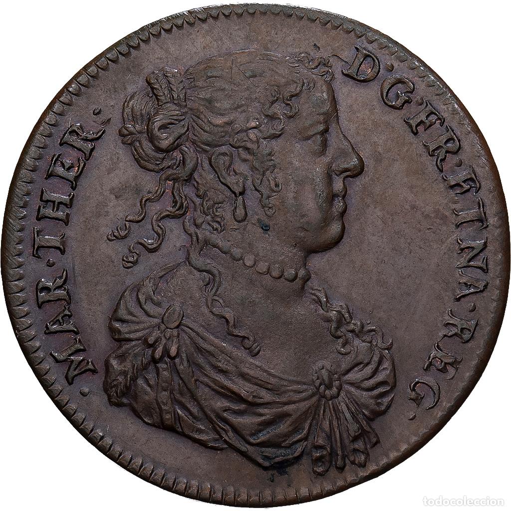 Medallas hist&oacute;ricas: [#1214640] Francia, zeton, Marie-Th&eacute;r&egrave;se d'Autriche, 1661, Cobre, MBC+, Feuardent:13105
