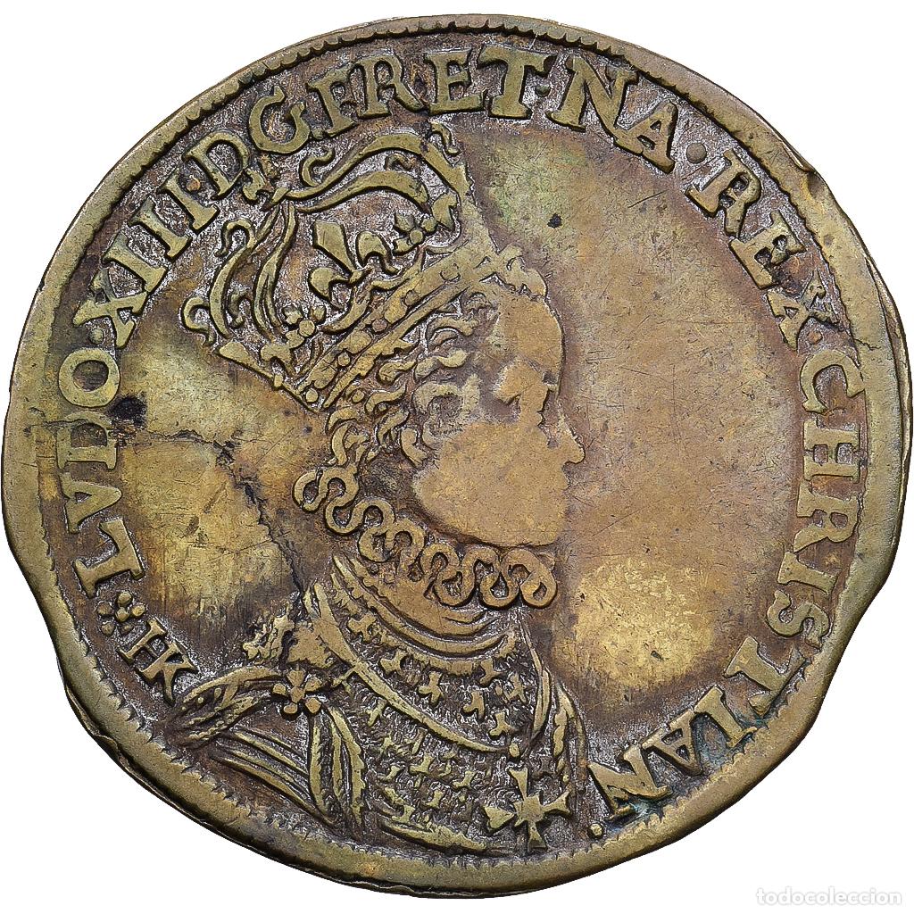 Medallas hist&oacute;ricas: [#1214645] Francia, zeton, Louis XIII, Sacre &agrave; Reims, 1610, Lat&oacute;n, BC+