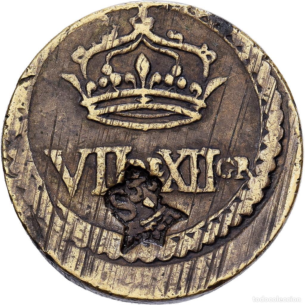 Medallas hist&oacute;ricas: [#1214661] Francia, Poids mon&eacute;taire, 1/4 &Eacute;cu, 16th-17th Centuries, Lat&oacute;n, Contremarque