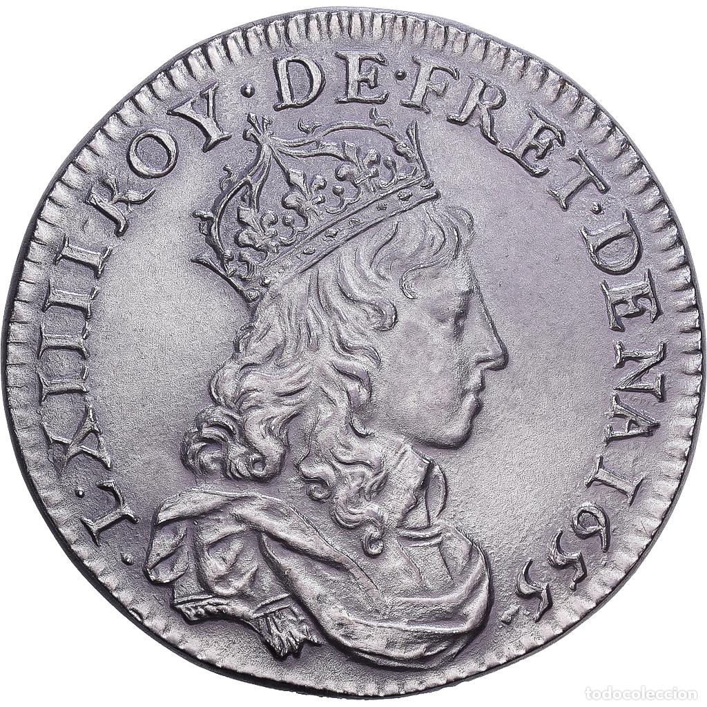 Medallas hist&oacute;ricas: [#1215164] Francia, medalla, Reproduction, Liard de France, Louis XIV, 1987, Plata chapada