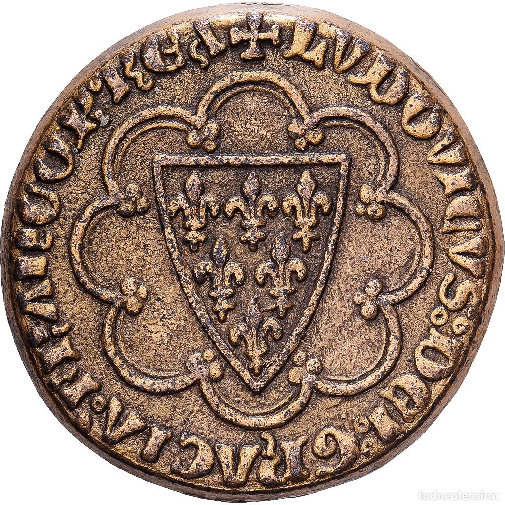 Medallas hist&oacute;ricas: [#1214903] Francia, zeton, Collection BP, Ecu d'Or Saint-Louis, Cobre, EBC
